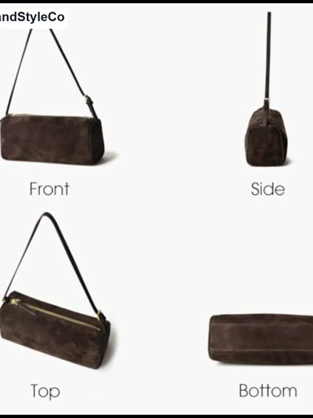Premium Suede Leather Crossbody Bag Barrel Hobo Purse